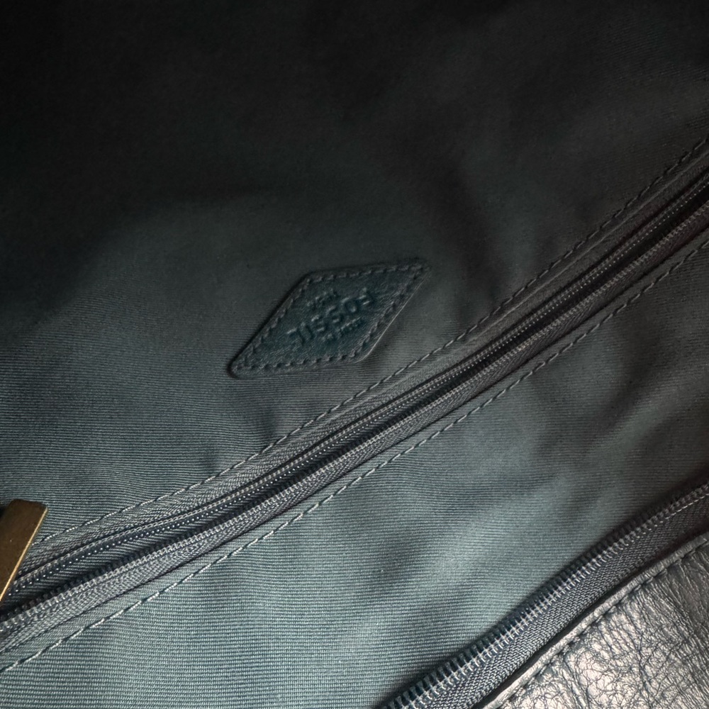 Fossil Teal Leather Tote Bag - Picture 6 of 6